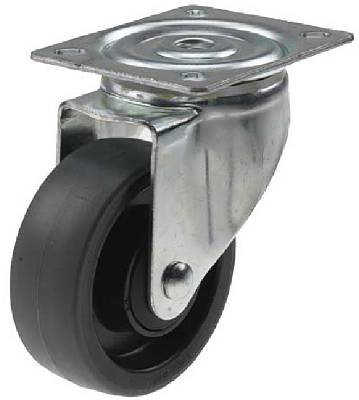 Produktbilde CONTAINERHJUL GRÅ/SVART 100MM