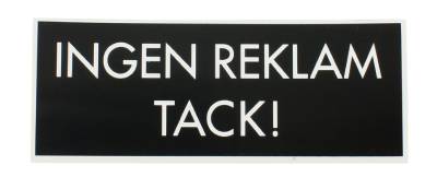 Produktbilde DEKAL INGEN REKLAME SVART