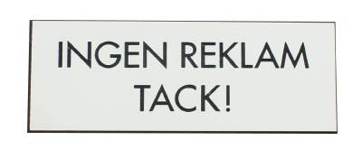 Produktbilde SKILT INGEN REKLAME HVIT
