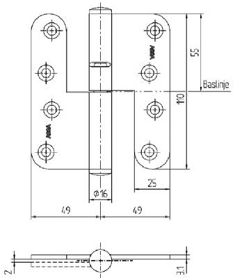 Produktbild GÅNGJÄRN 3228 H EFZ 110MM